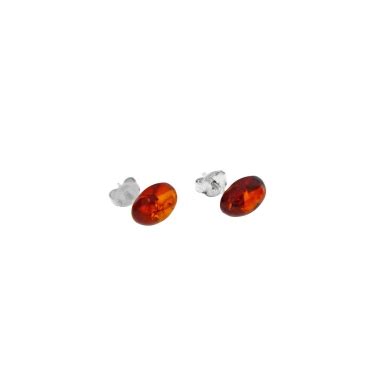 Boucles D Oreilles Demi Rond Ambre Cognac Et Argent 925 1000 Laval Europe