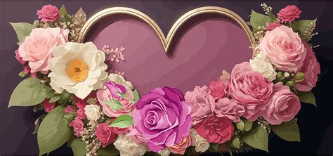 Floral Wedding Frame Background Design With Flower Vector, Background ...