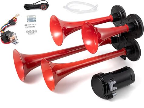 Amazon AOLIHAN Truck Horn 150DB Train Horn Kit 4 Trumpet Air Horn