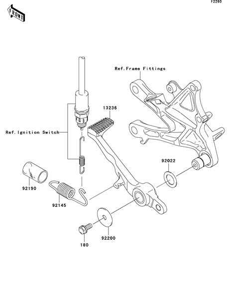 Pedale De Frein Pour Ninja Zx R Zx Faf Noir Esprit Kawasaki