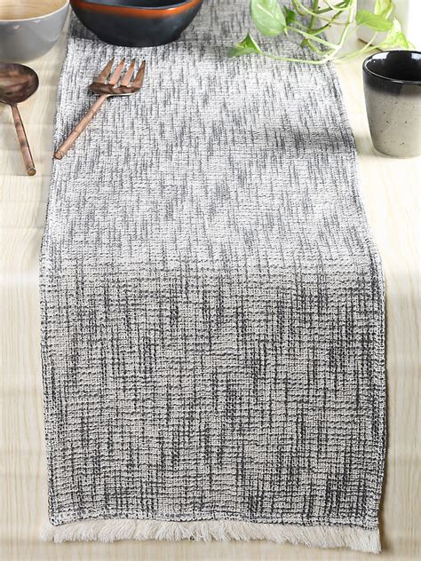 Buy House This Black And Off White Woven Design Table Runner Runners