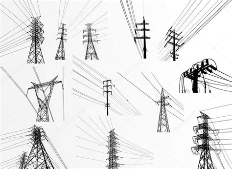 Ilustraci N Vectorial Torres De Alto Voltaje Transmisi N De Energ A El