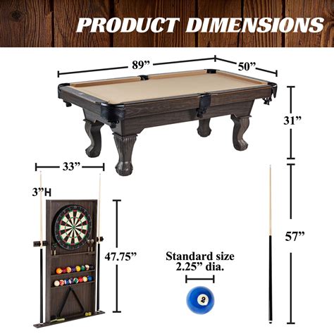 Barrington Billiards 90 Ball And Claw Leg Pool Table With Cue Rack