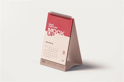 Premium PSD Vertical Desk Calendar Mockup