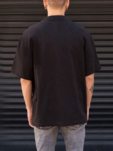 Männer Drop Shoulder T Shirt mit Einfarbig aktuelle Trends günstig