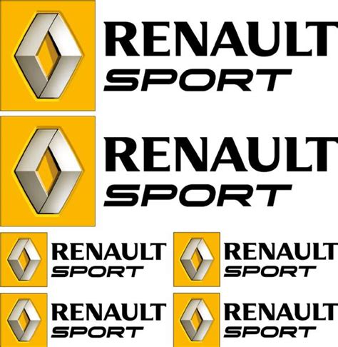 6 Stickers Autocollants Logo Renault Sport Noir EBay