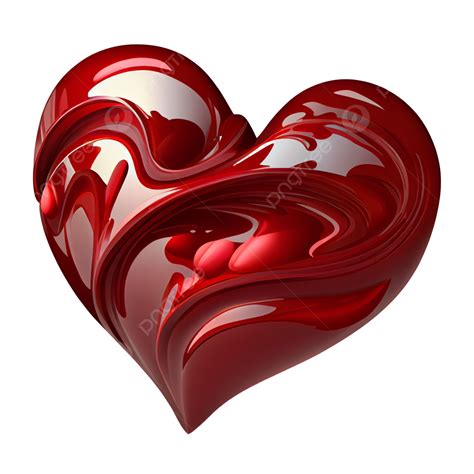 D Red Heart Heart Red Heart D Heart Png Transparent Clipart Image