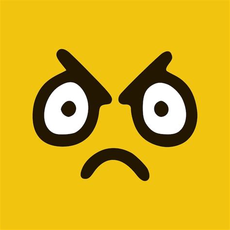 Premium Vector Angry Emoticon In Doodle Style Yellow Background