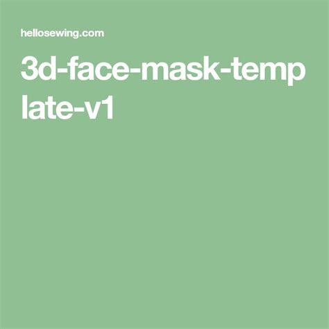 3d Face Mask Template V1 3d Face Mask Template Face Mask