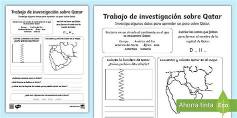 Hoja De Actividad Trabajo De Investigaci N Sobre Qatar