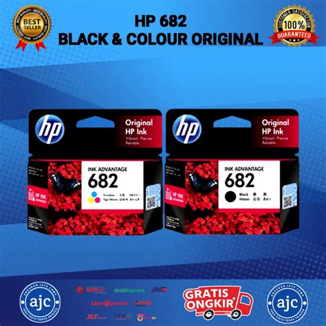 Jual Paket Hp 682 Black Color Original Ink Cartridge Shopee Indonesia