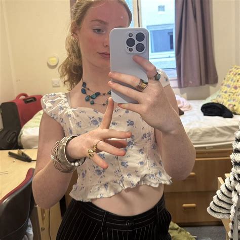 Floral Milkmaid Frilly Summer Top From Hollister Depop