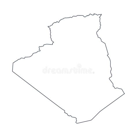 Algeria Map Vector Contour Illustration Stock Illustration