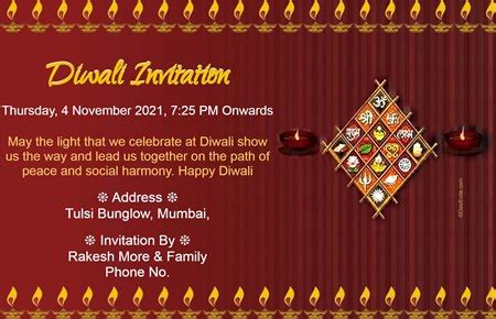 free Diwali Invitation Card & Online Invitations