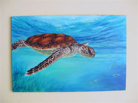 Sea Turtle Painting Sea Turtle Art Sea Painting Painting Drawing