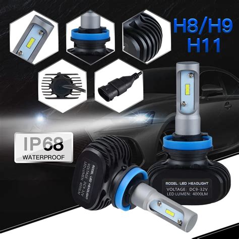 NICECNC H8 H9 H11 Low Beam LED Car Headlight Bulbs 50W 6500K 8000lm