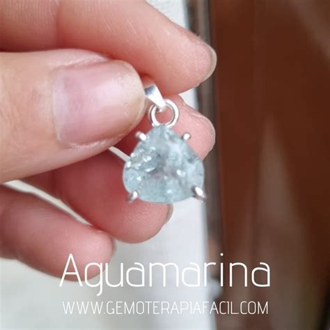 Colgante AGUAMARINA Facetado plata de ley Gemoterapia Fácil Tienda