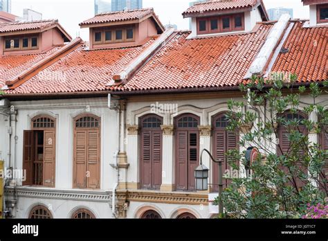 Traditional Chinatown Buildings Row In Singapore Stock Photo Alamy