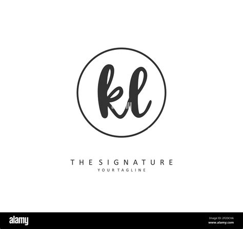 Kl Initial Letter Handwriting And Signature Logo A Concept Handwriting