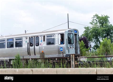 Public transport train for CTA Chicago Transit Authority operated ...