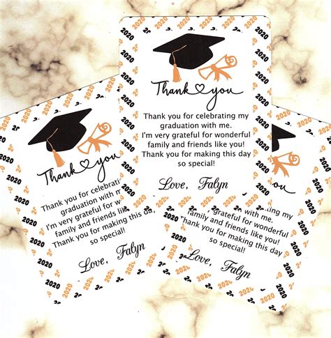 GRADUATION Thank You Cards Personalized, Graduation Party Ideas Class ...