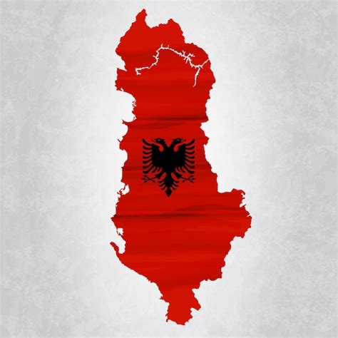 Premium Vector | Albania map with flag