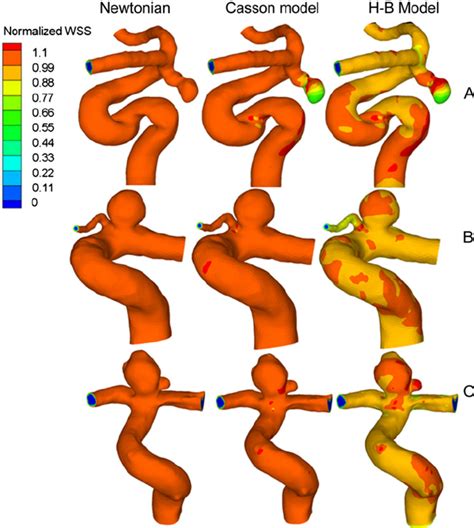 Wall Shear Stress Wss Distribution Normalized By Local Wss Values