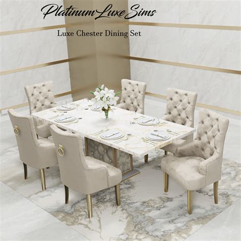 Luxe Chester Dining Set Part 1 Furniture The Sims 4 Build Buy