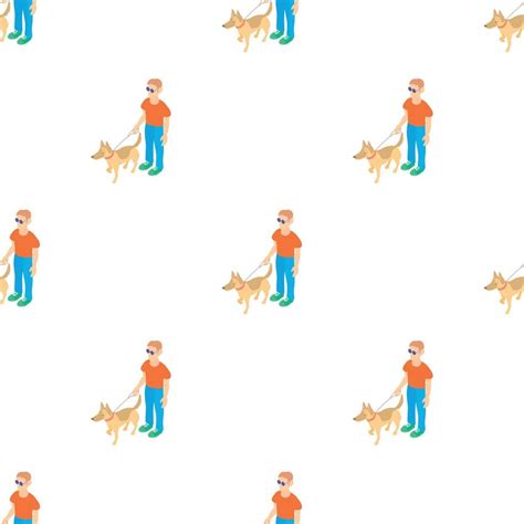 Blind man with guide dog pattern seamless vector 15662679 Vector Art at ...