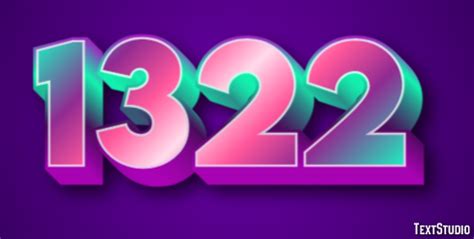 1322 Text Effect and Logo Design Number