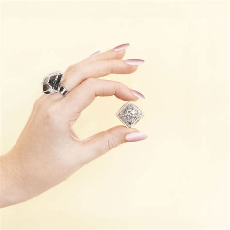 Glass Ring Gaia Medium Paillettes Silver Pylones