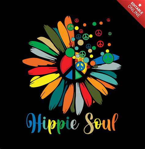 Hippie Soul Colorful Flower T Shirt Design Template Free Design Template