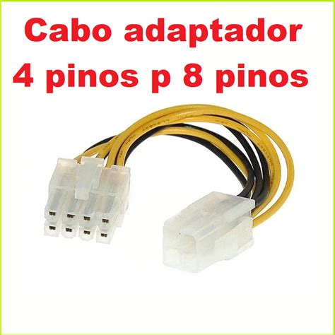 Cabo Adaptador Energia Cpu Atx Pinos Para Pinos Placa M E Intel Amd