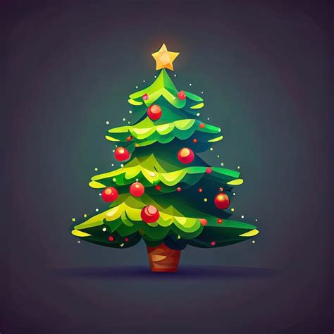 Premium Photo Flat Illustration Of Beautiful Christmas Tree