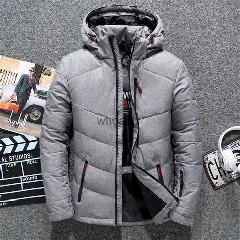 Parkas Masculinas De Luxo Inverno Pato Branco Para Baixo Jaqueta