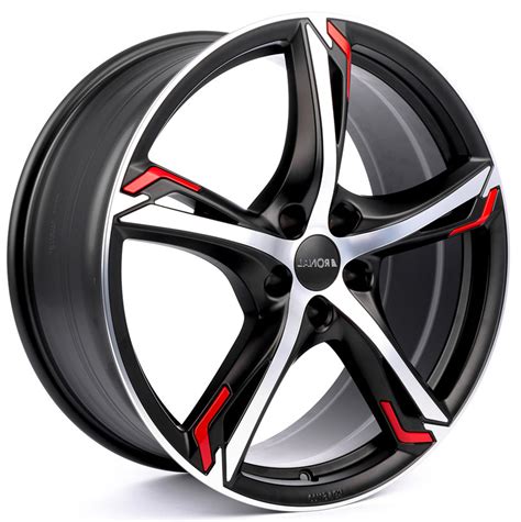 Jante RONAL R62 Red 18 NOIRE FACE POLIE 5x114 3 Jantes Alu Jantes