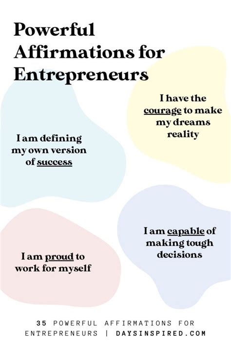 35 Powerful Affirmations For Entrepreneurs Days Inspired