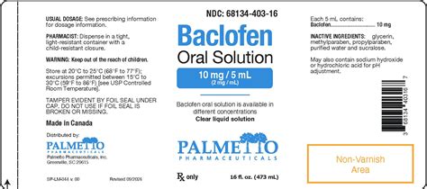 These Highlights Do Not Include All The Information Needed To Use Baclofen Oral Solution Safely