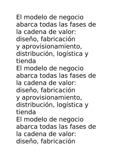 Caso Inditex Caso Empresarial El Modelo De Negocio Abarca Todas