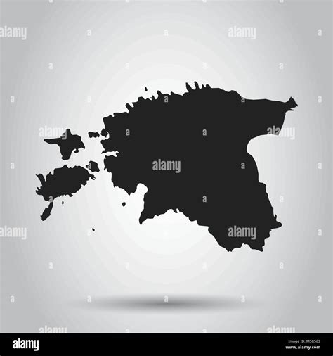 Estonia Mapa De Vectores Icono Negro Sobre Fondo Blanco Imagen Vector