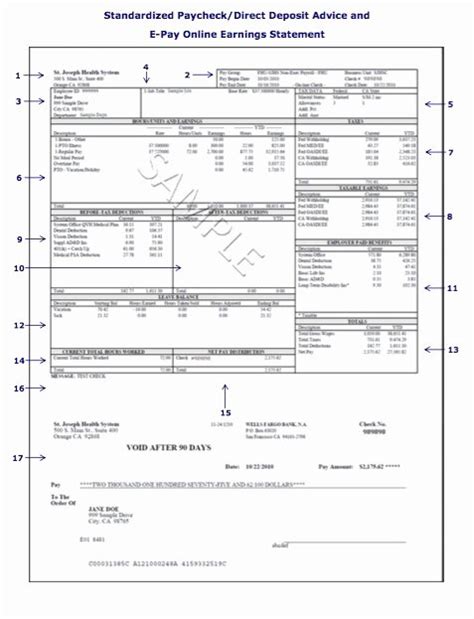 Truck Driver Pay Stub Template