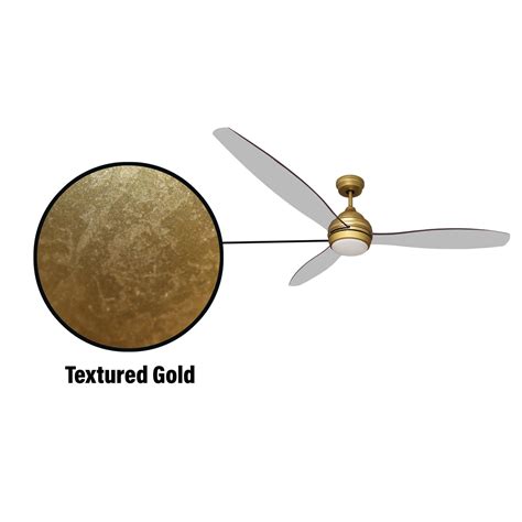 60" Modern Gold Ceiling Fan with Light and Clear Acrylic Blades - Vivio ...