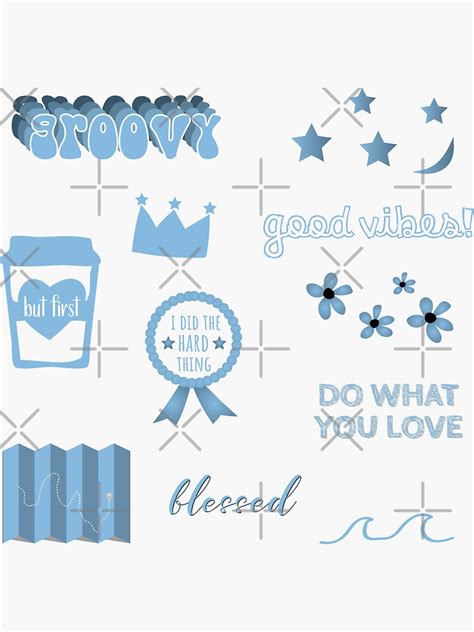 Light Blue Sticker Pack Sticker For Sale By The Goods Redbubble