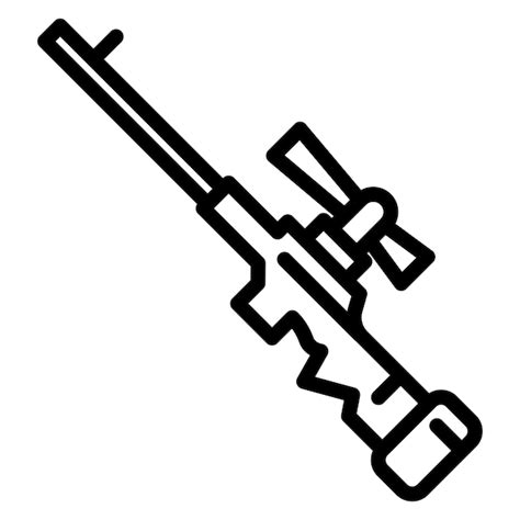 Premium Vector Sniper Rifle Line Illustration