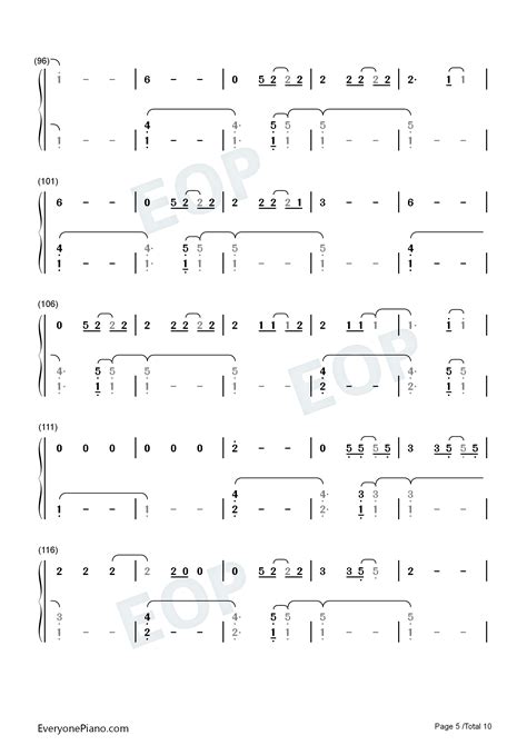 The 1 Taylor Swift双手简谱预览5 钢琴谱文件（五线谱、双手简谱、数字谱、midi、pdf）免费下载