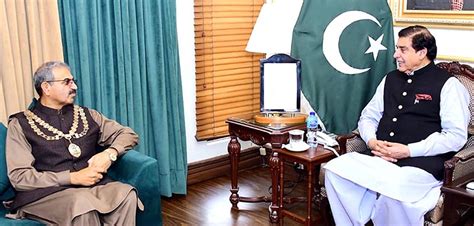 Speaker National Assembly Raja Pervez Ashraf In A Meeting With Mayor Of