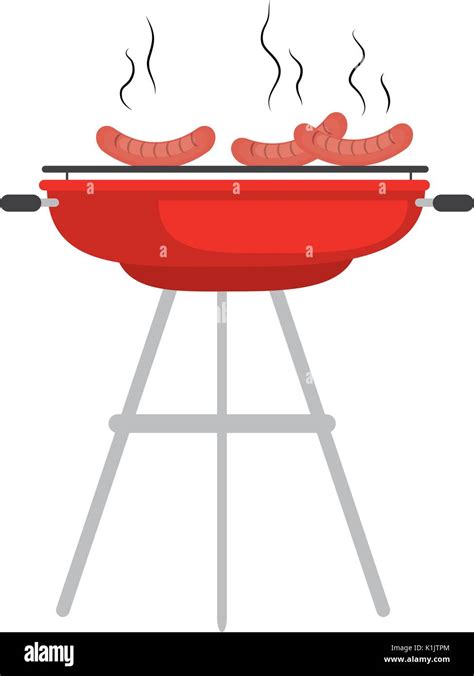 Bbq Grill Sausages Icon Vector Illustration Graphic Design Stock Vector