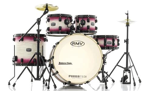 Bateria RMV FiberTech Pink Wood Burst 22 10 12 16 Pratos E