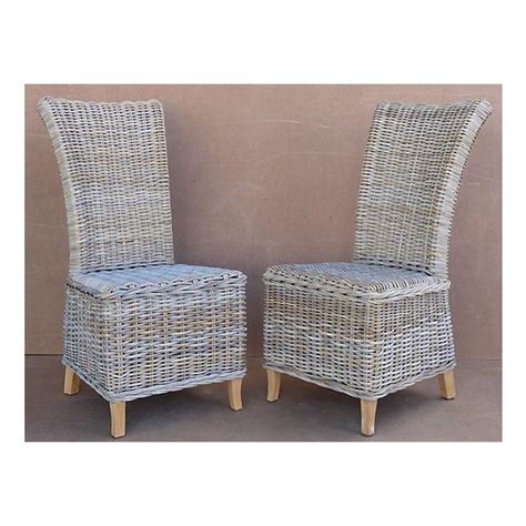 Rattan Wicker High Back Dining Chairs Set Of 6 Chairish