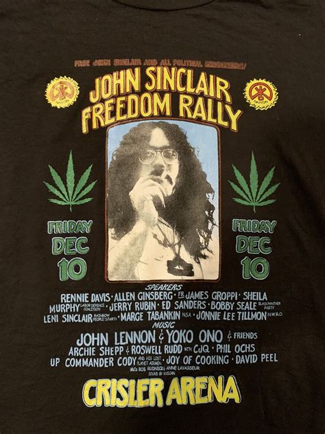 Vintage 70s John Sinclair Freedom Rally John Lennon Yoko Ono Mc5 T Shirt Vhtf Ebay